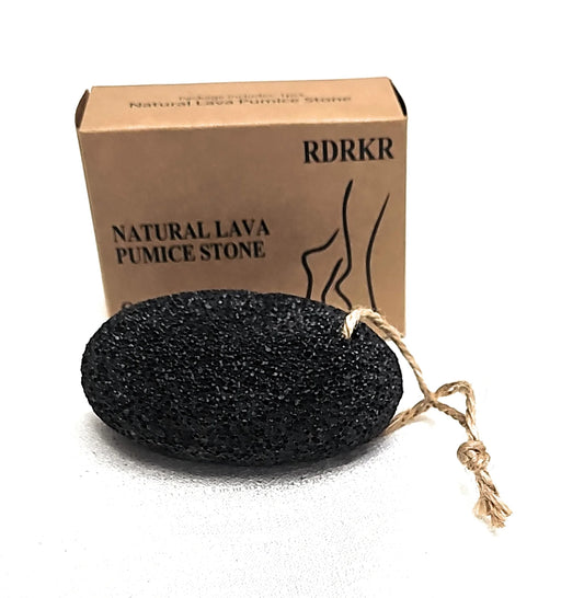 Pumice Stone Foot and Hand Scrubber - Natural Lava Stone for Callus Remover, Foot Exfoliation, Hand Scrub, Pedicure Tool, Dry Skin Remover, Promote Healthy Foot and Hand Care (Black)
