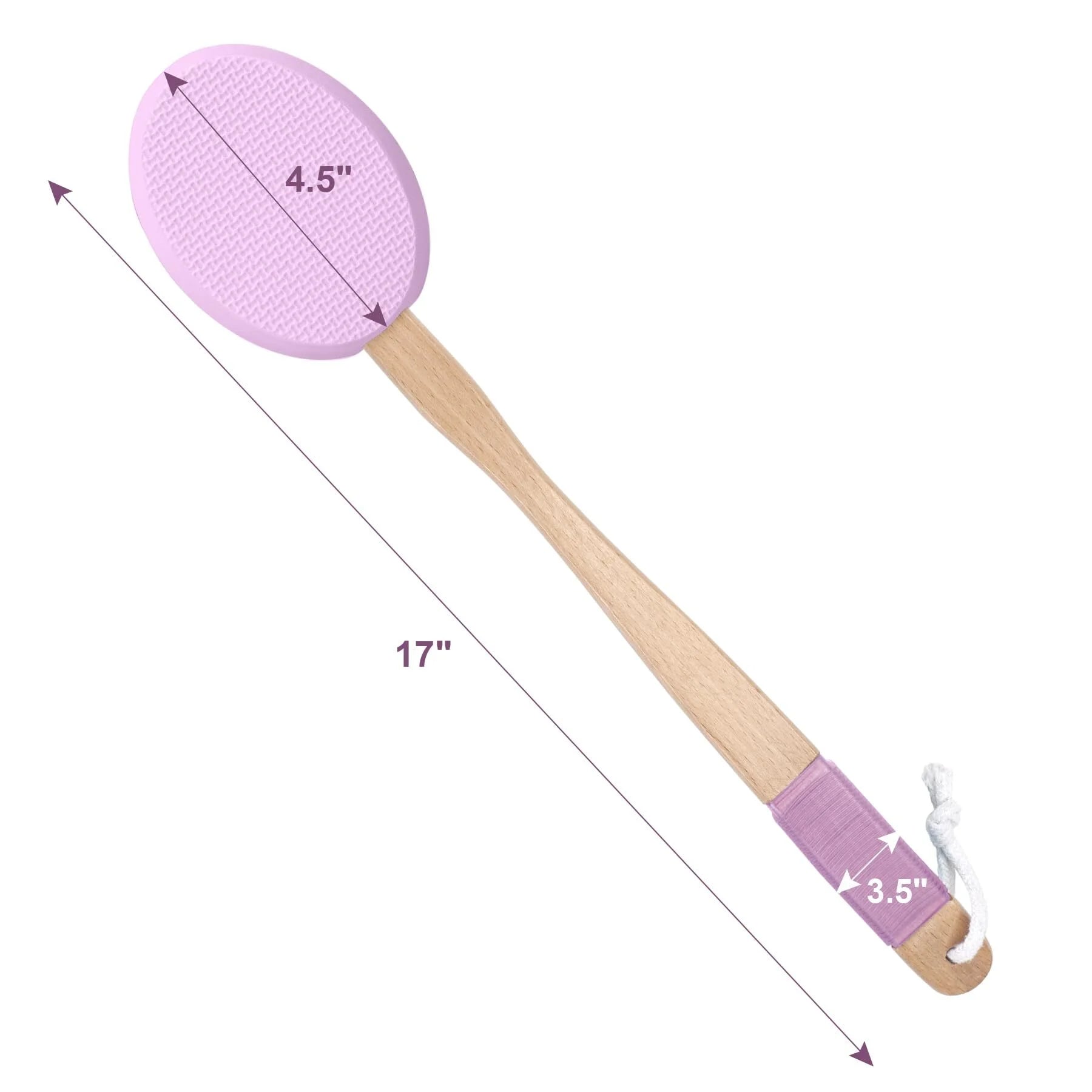Lotion Applicator for Back, Foot, 4 Replaceable EVA Pads with 1 Long Handle, Back Lotion Applicator for Elderly, Women, Purple